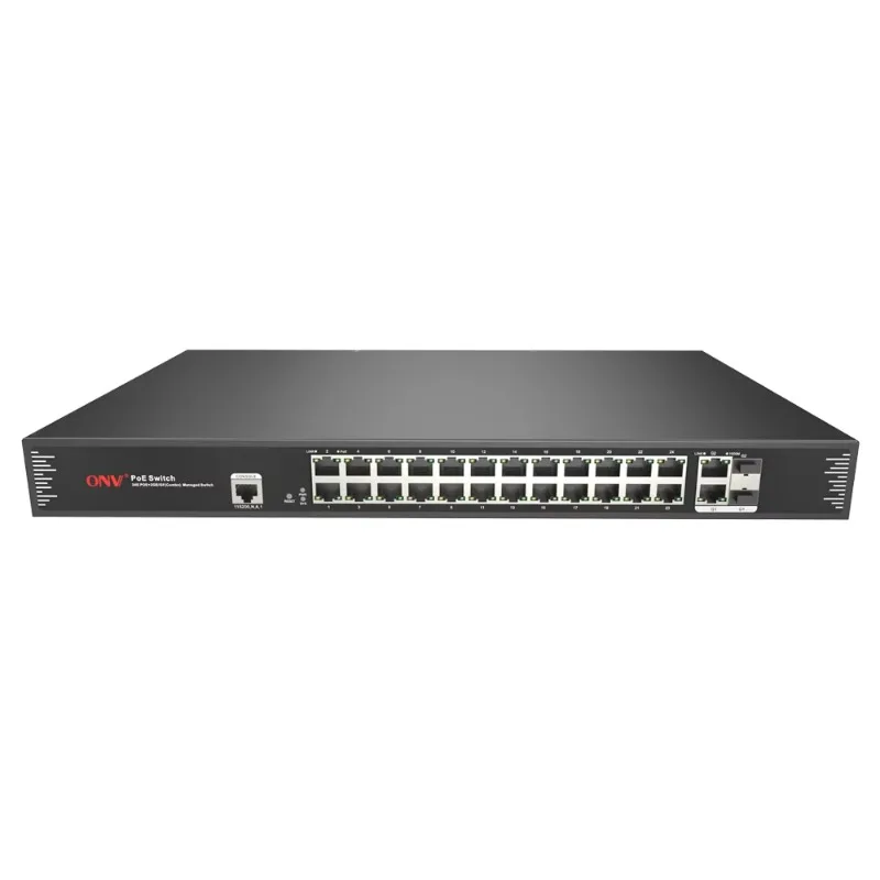 Factory Supply AI POE Switch 26-port Gigabit Uplink PoE Fiber Switch for CCTV System POE31024PFA-at
