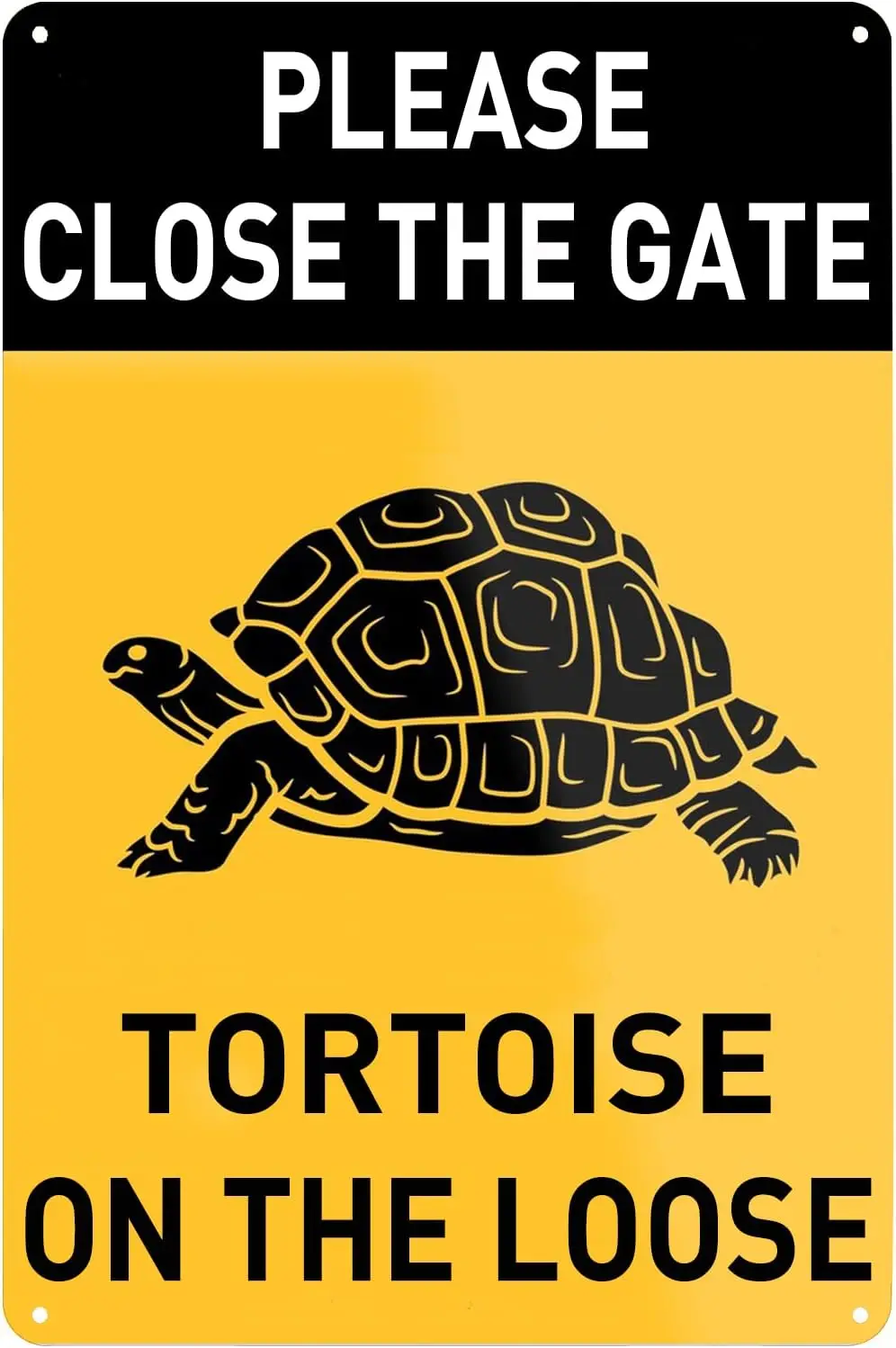 Please Close The Gate Tortoise On The Loose Tin Sign Notice Vintage Metal Poster Wall Art Decor Plaque for Home Garden Gara sign