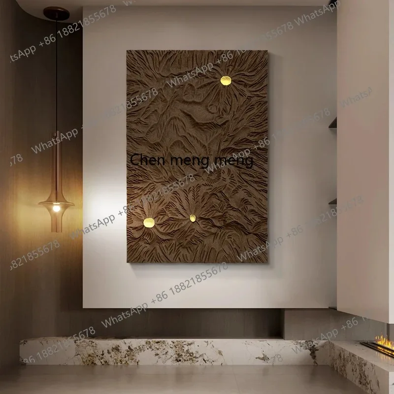 smt02 New living room hanging painting sofa background wall decorative painting three-dimensional wood carving entrance mural