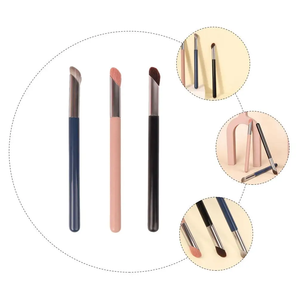 Pinceaux anti-cernes en forme de pâte de doigt, Tube en aluminium sous les yeux, applicateur de fard à paupières, brosse d'ombre de nez, têtes en fibres artificielles