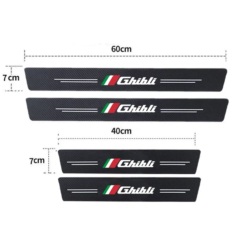 Car Door Threshold Anti Scratch Strip Tape for Maserati Ghibli Emblem Rear Trunk Sill Protective Film Stickers Accessories