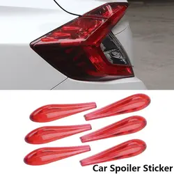 6 Pcs/Set Car Tail Light Stickers Air Flow Stickers Anti-collision Car Acrylic Bumper Decorative Strip Car Stickers