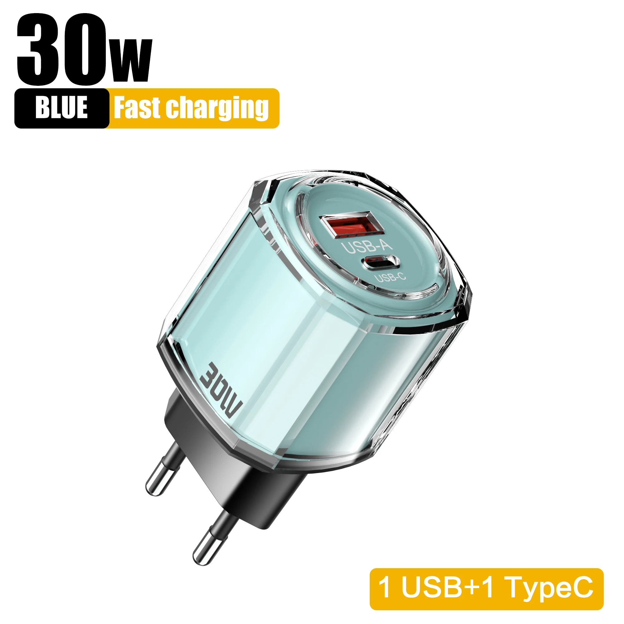 30W USB C-oplader Muti-poorten Snel opladen Snel opladen QC3.0 Type C PD Mobiele telefoon-muuradapter voor iPhone 16 Pro Xiaomi 15
