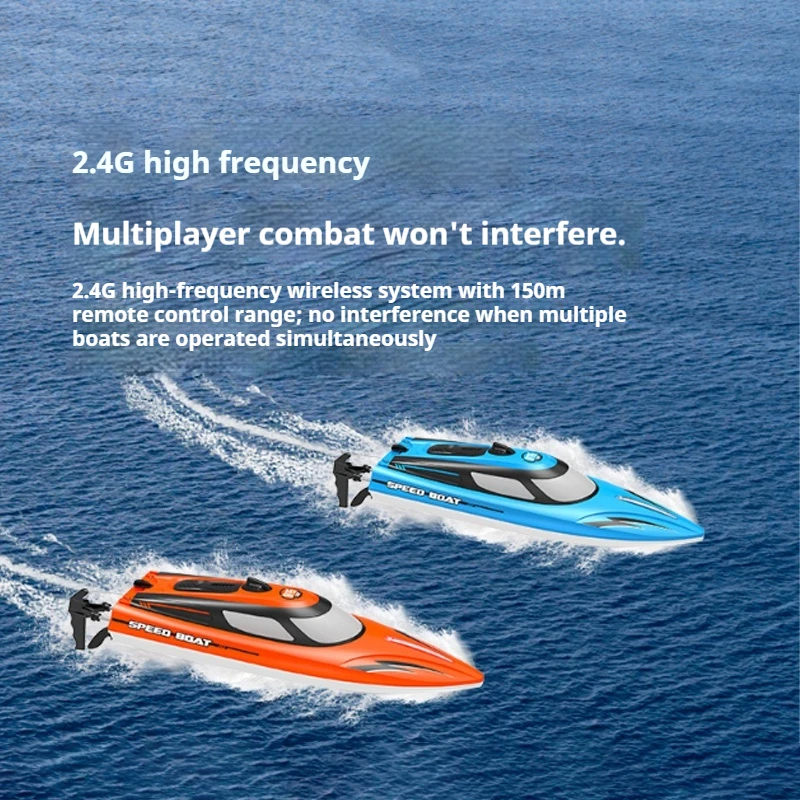 Nuevo barco teledirigido de alta velocidad 2,4g lancha motora teledirigida juguete de agua eléctrico para niños con juguetes modelo de barco ligero