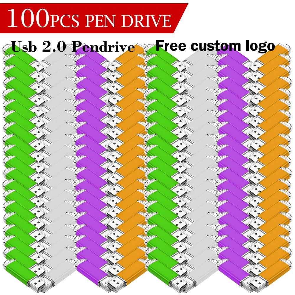 100pcs/lot Free Custom Logo Metal Usb 2.0 Flash Drive 1GB 2GB 4GB 8GB Creative Memory Stick Pendrive 16GB 32GB 64GB Pen Drive
