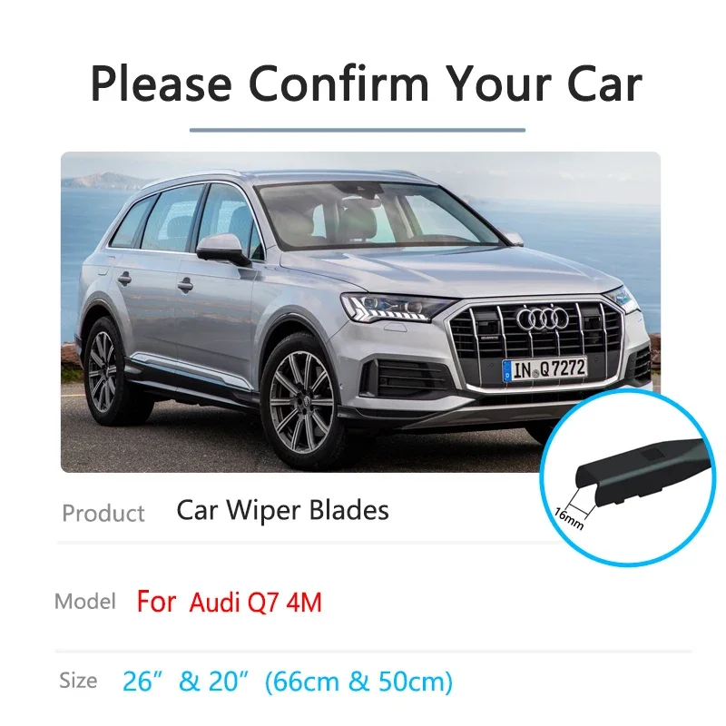 For Audi Q7 4M 2016 2017 2018 2019 2020 2021 2022 Sline Cleaning Windscreen Windshield Accessories Auto Car Front Wiper Blades