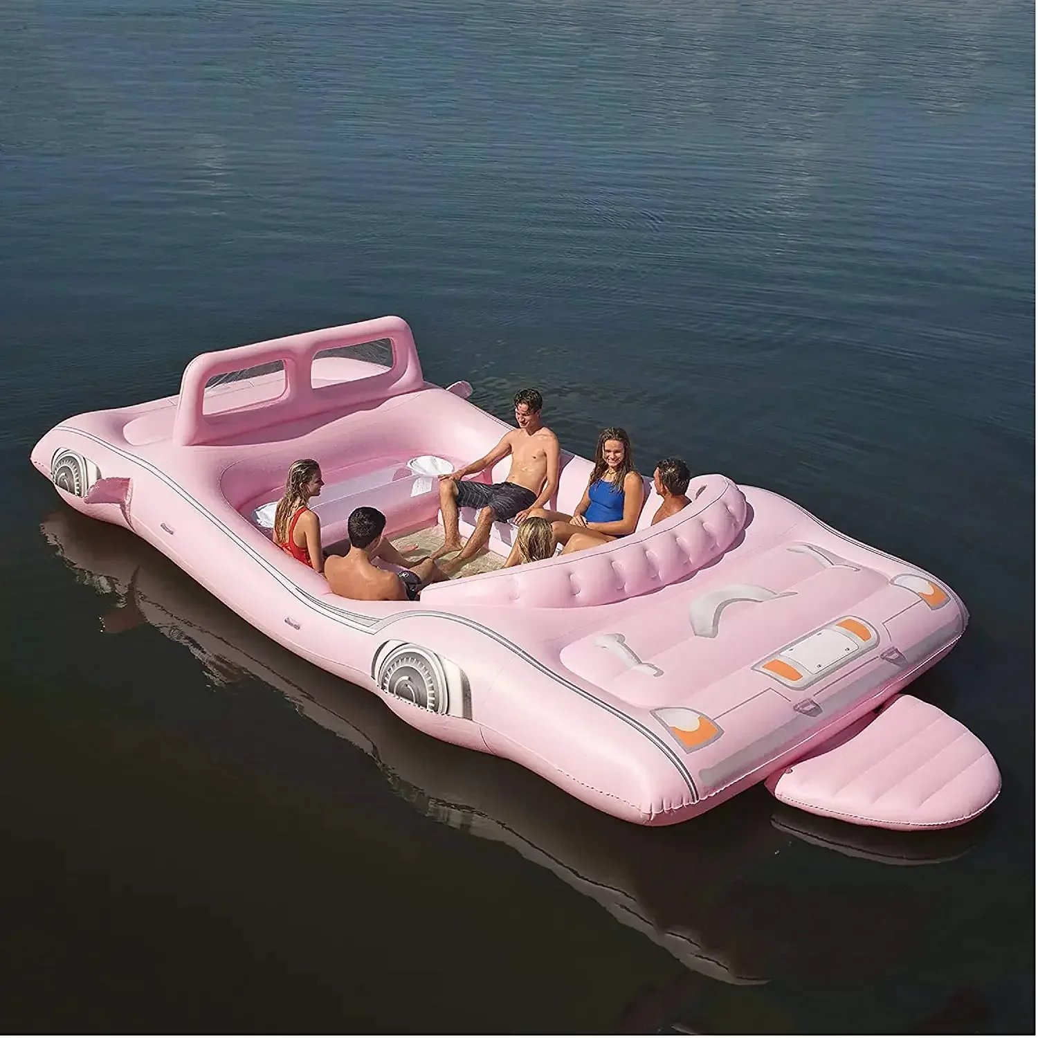 5m inflatable pool float Pool cruiser license plate car  Pink Limo Island water play equipment