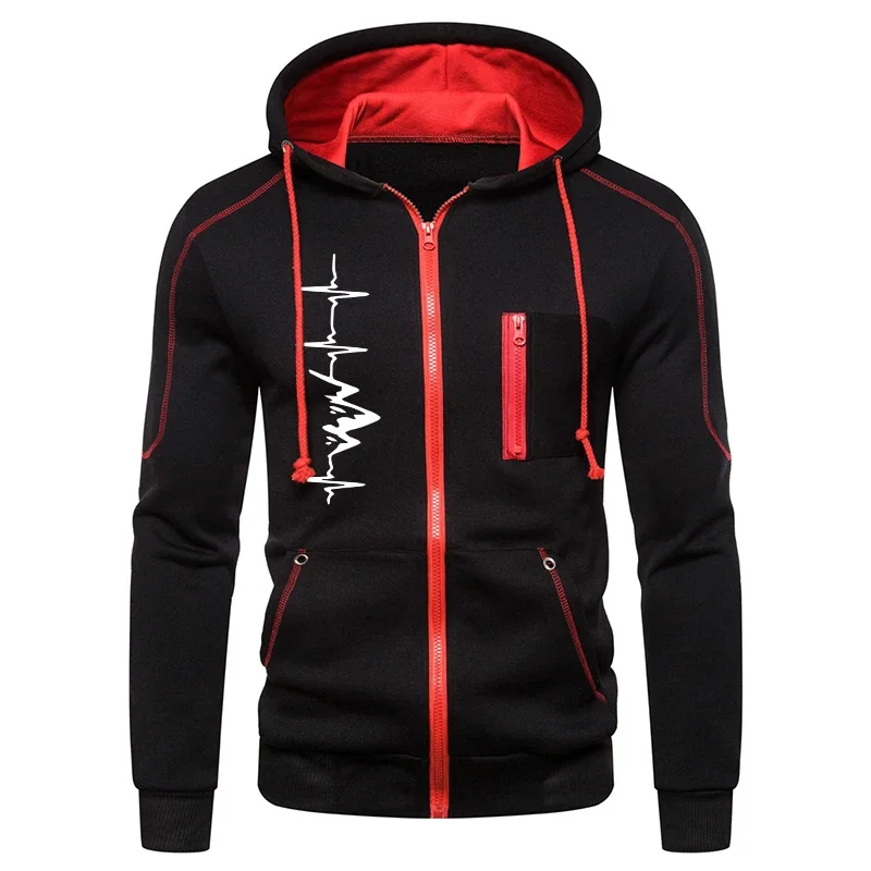 高品質秋冬アウトドアパーカーデイリー紳士服ジョギングカジュアルスポーツシングルピースジッパージャケットとスポーツパンツ