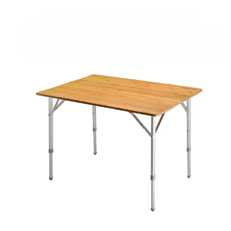 Office folding table, bamboo faced aluminum alloy, portable, adjustable height, computer desk, dining table, workbench, desk