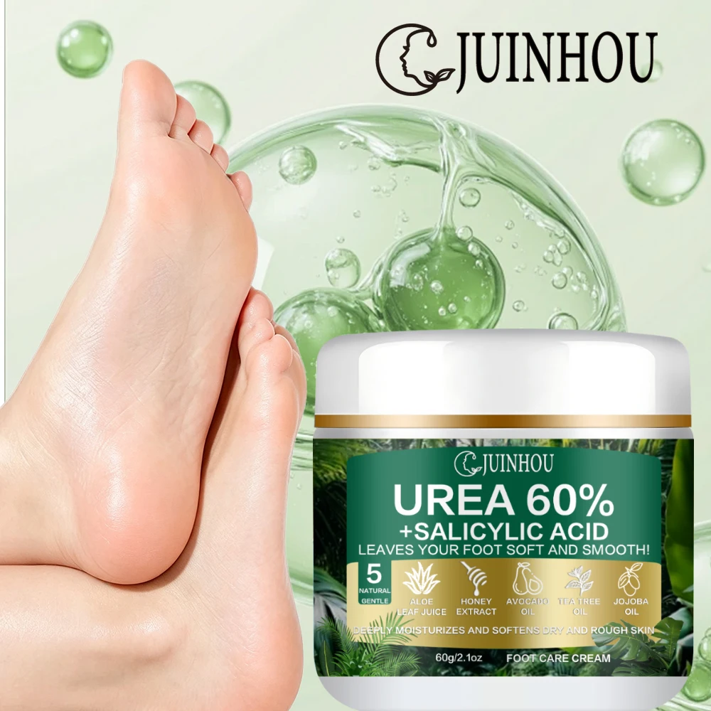 JUINHOU Urea Foot Cream Salicylic Acid Relief Cracked Heels Remove Calluses Deep Hydration Soft Rough Feet Daily Home Foot Care