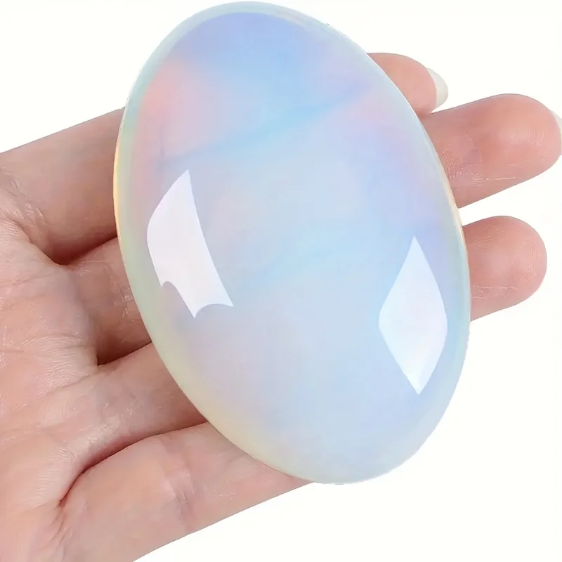 

1pc Natural Opal Crystal Treatment Crystal Gem Crystal Decoration - Energy Balance Treatment Polished Stone Palm Stone