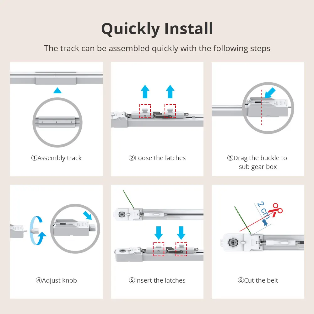 Zemismart Matter Over WiFi Smart Slide Curtain Motor with Easy Installation Track Support SmartThings HomeKit Alexa Google Home