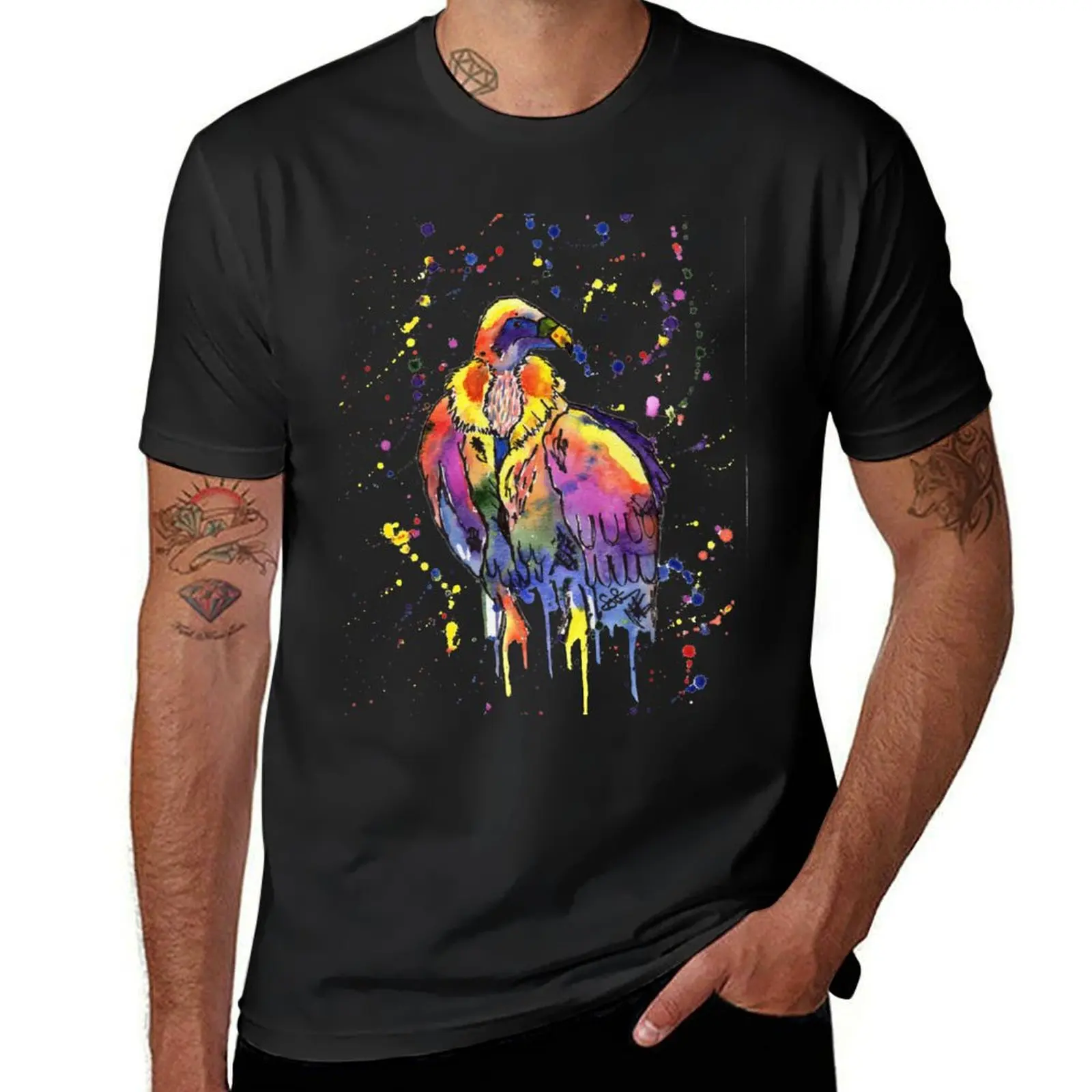 Rainbow Vulture Bird Vladamir T-Shirt graphics summer tops mens clothes