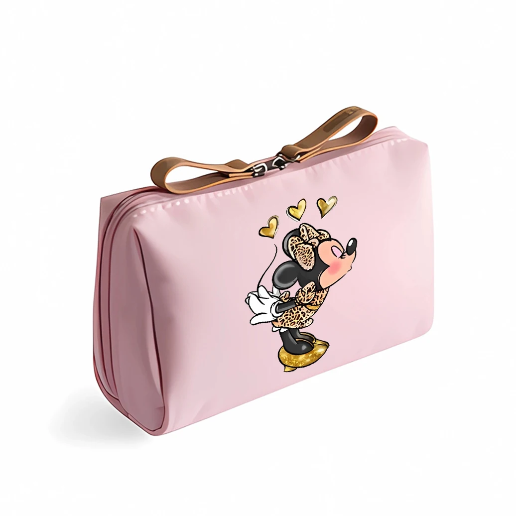 Mickey Minnie Mouse Cosmetic Bag for Women Cartoon Storage Pouch Travel Portable Toiletry Bags Outdoor Makeup HandBag Pendant