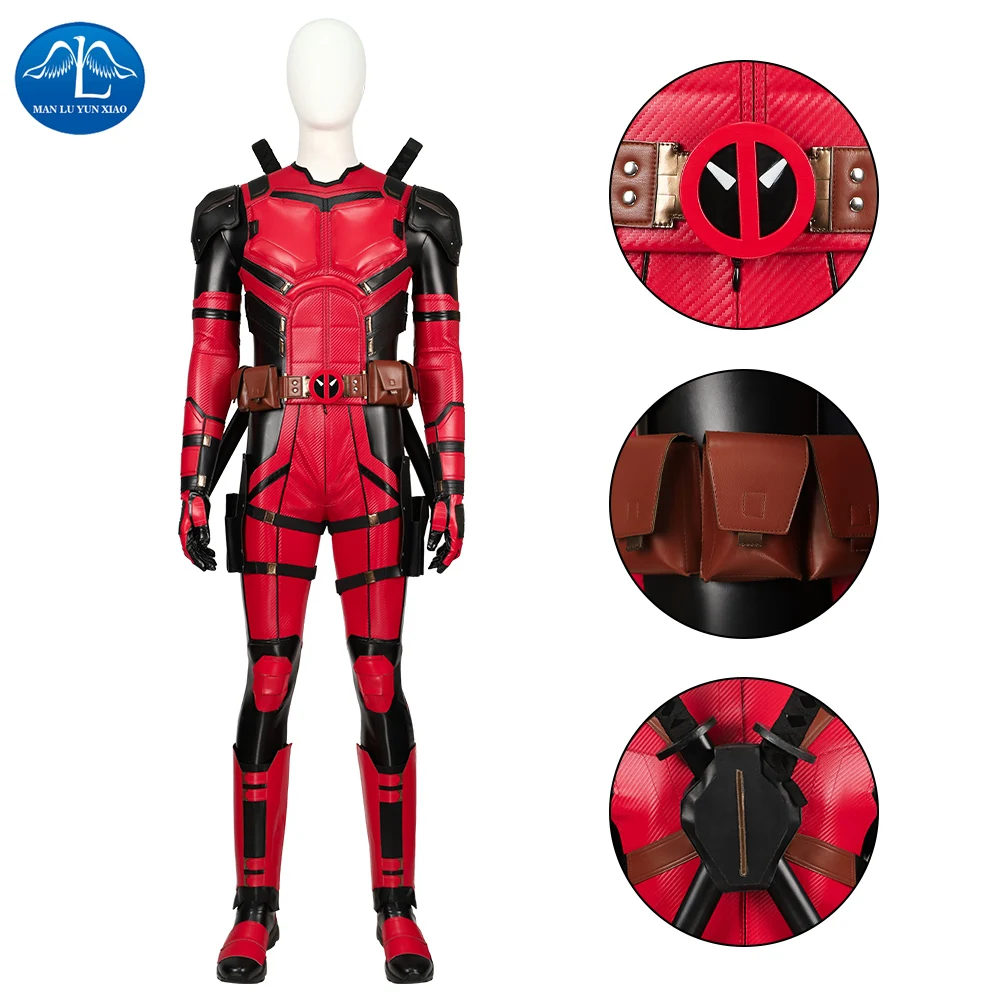 Deadpool 3 Deadpool Ninja SAMURAI Cosplay Halloween Costume Full Set Halloween One Piece Jumpsuit and Shoes Custom Size