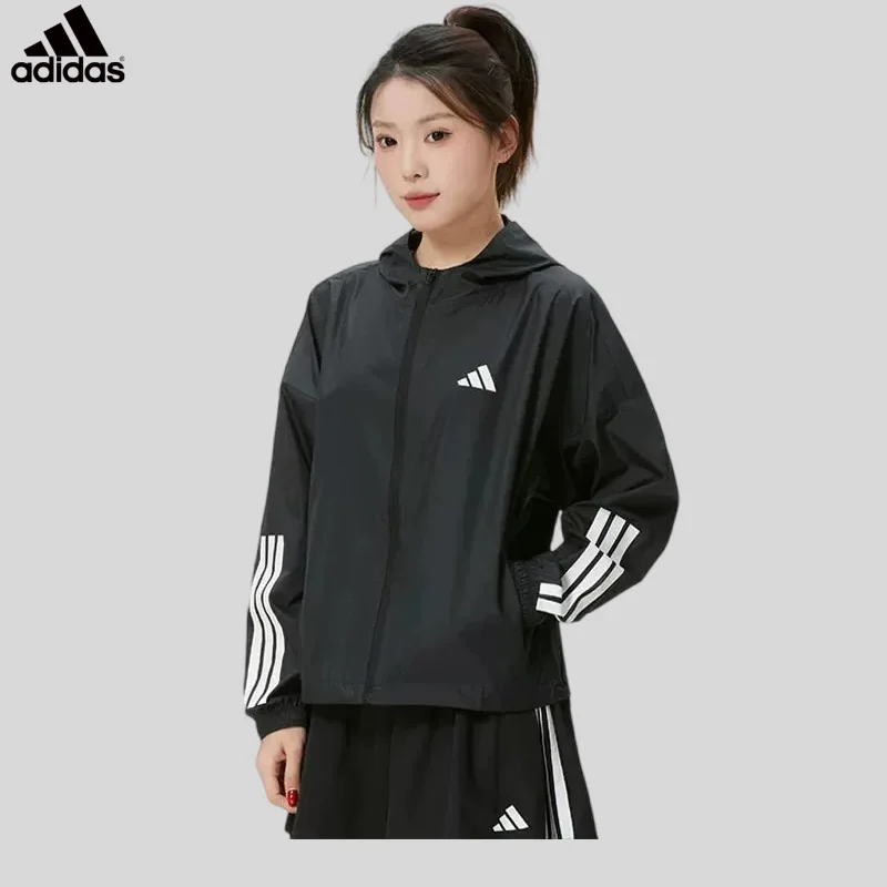 adidas Solid Plain Woven Wind Jacket Spring Minimal Clean Basic All Season Outer CoatJX1872 1PCS