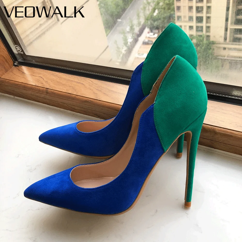 

Veowalk/женские элегантные туфли на высоком каблуке с острым носком, пикантные туфли-лодочки на тонкой шпильке 12 см, вечерние свадебные туфли