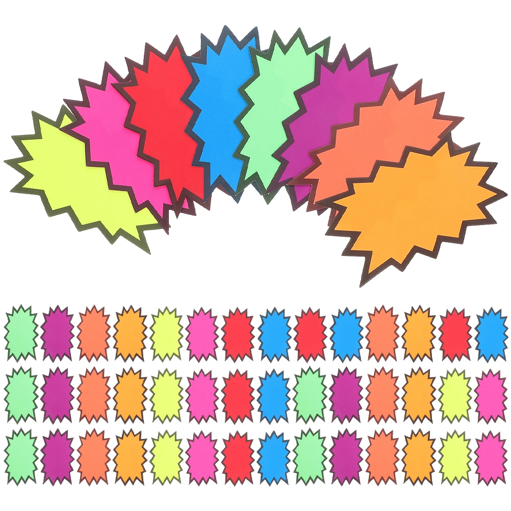 

160 Pcs Fluorescent Price Stickers Labels Neon Display Explosion Tags Sale Supplies Retail Signs Water Resistant Reusable