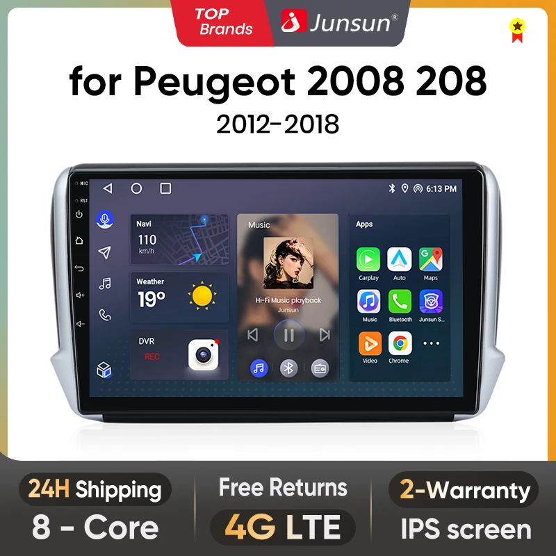 Why the Junsun V1 Plus 8G+256G Car Multimedia Player Is the Best Learning Type Upgrade for Peugeot 2008/208 (2012–2018)