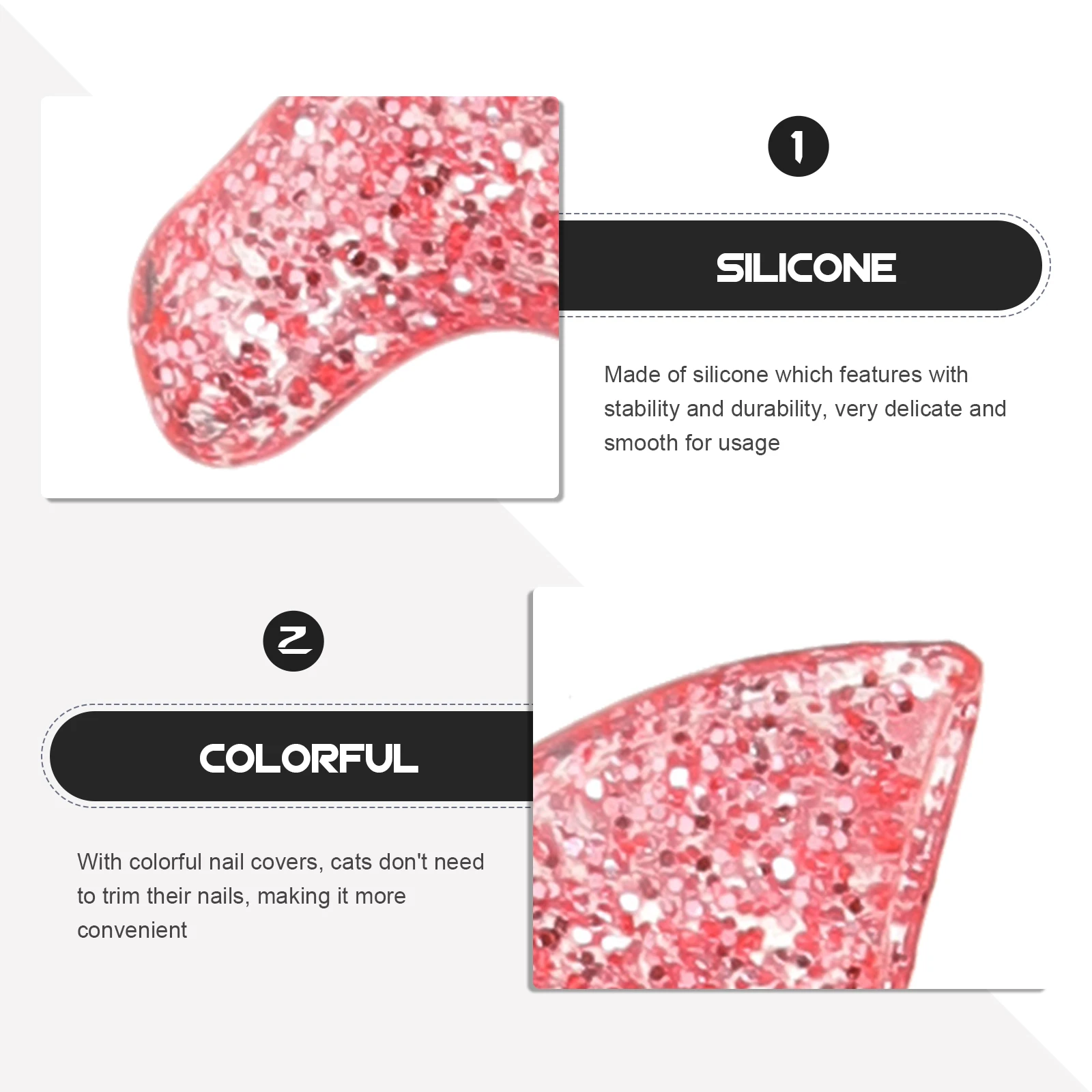 

60Pcs Anti-Scratch Pet Nails Caps Colorful Cat Nail Covers Practical Texture Cat Claw Caps Paws for Cats Claws for Cats