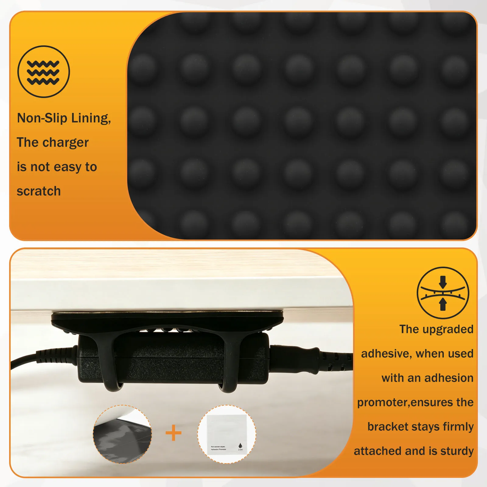 1/2/4er-Pack Silikon-Laptop-Ladegeräthalter, universeller Netzteilhalter für Ladekabel, sicherer Kabelhalter für den Schreibtisch – Detail 4