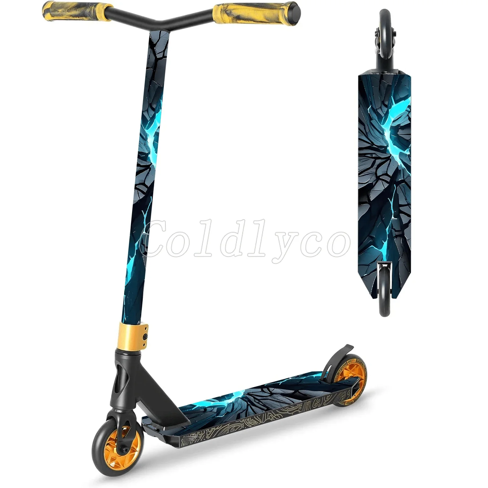 Color Dark Lightning Crack Scooter Skateboard Sticker Scooter Floor Mat Stickers Personalized Cool DIY Skateboard