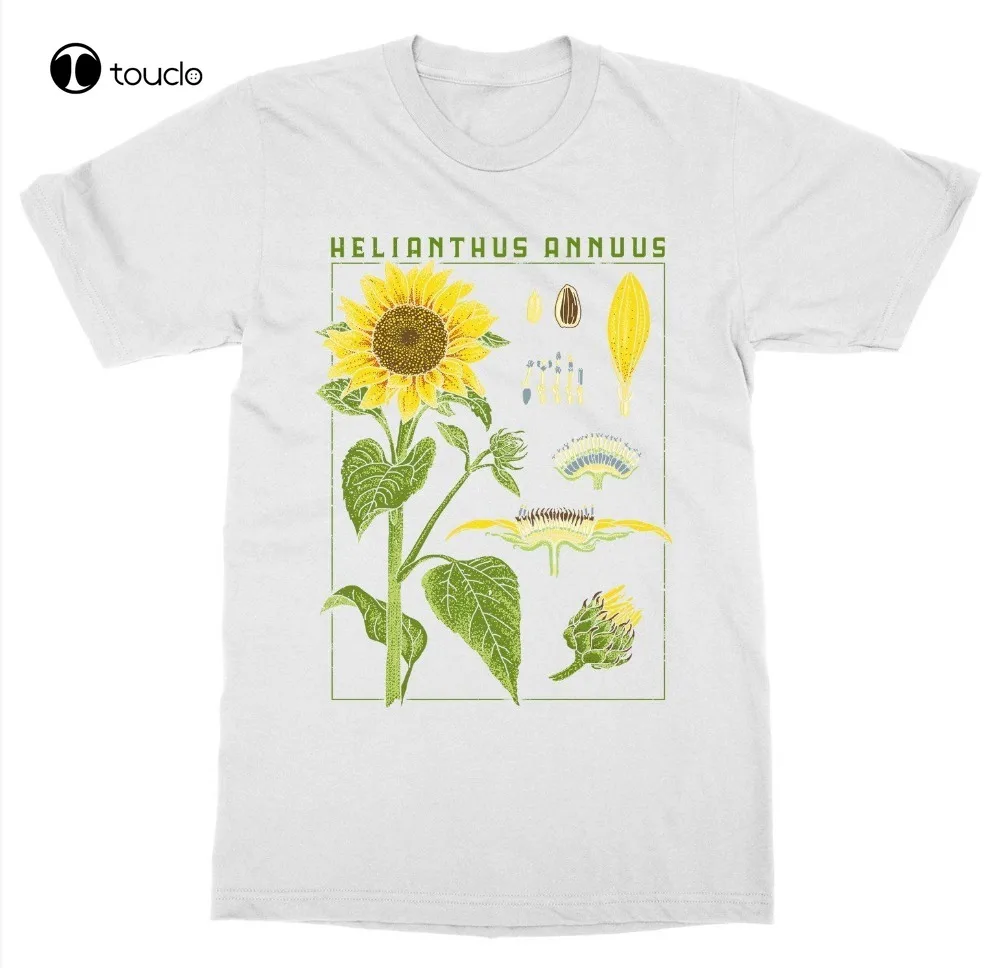 

T-Shirt Summer Style Funny Sunflower T-Shirt Botanical Garden Plant Print Art Botany Bloom Fruit Flower Tee Fashion Funny New