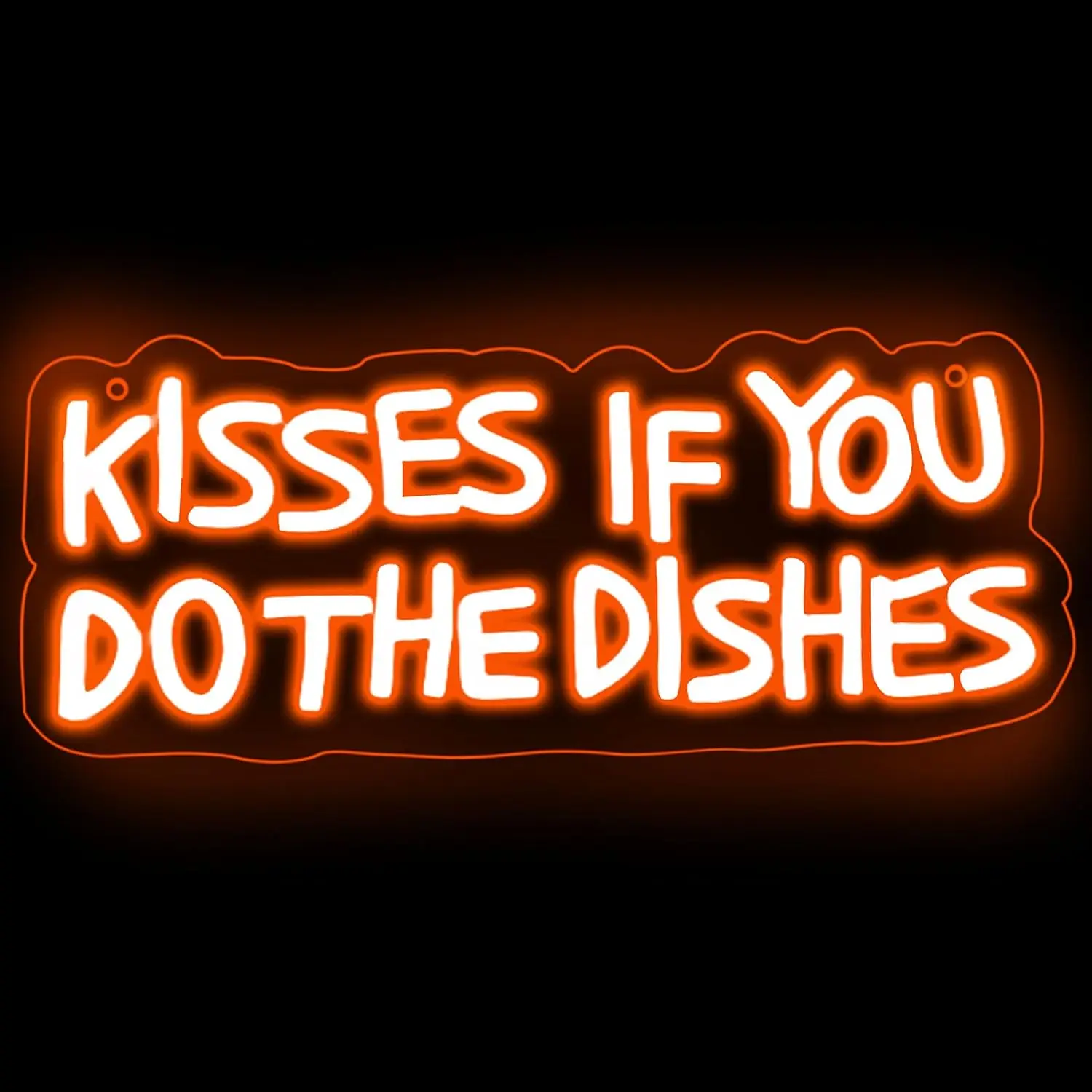 

Kisses If You Do The Dishes Neon Sign USB Dimmable LED Neon Light for Dining Room Kitchen Wall Art Decoration Gift