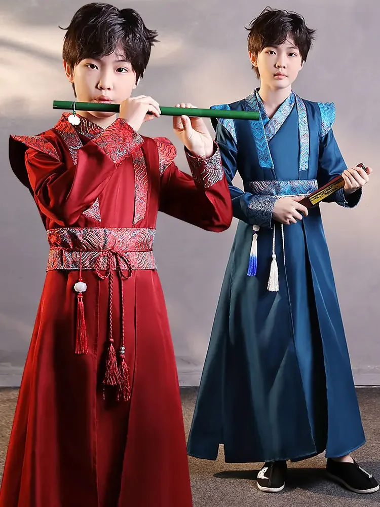 

Children's Han Costume Boys' Mid-Autumn Festival Chinese Style Ancient Chinese School Costume Ancient Hanfu