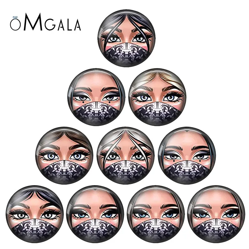 матрёшка matryoshka Russian Face Pattens 10pcs 12mm/18mm/20mm/25mm Round photo glass cabochon demo flat back Making findings