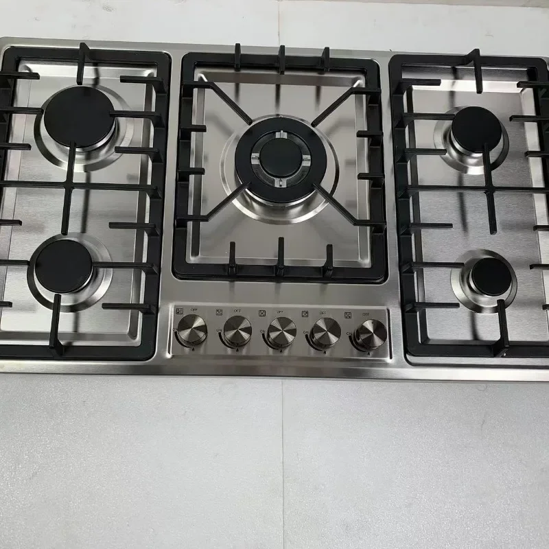 

Cooktop 5 gas burner with gas stove is tempered glass kitchen surface built-in 5 burner gas hob cooker with induction