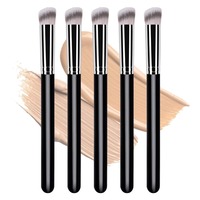 Professional Concealer Brush - Flat Round Head Foundation & Concealer Makeup Brush for Under Eye, Face Contour & Detail Coverage