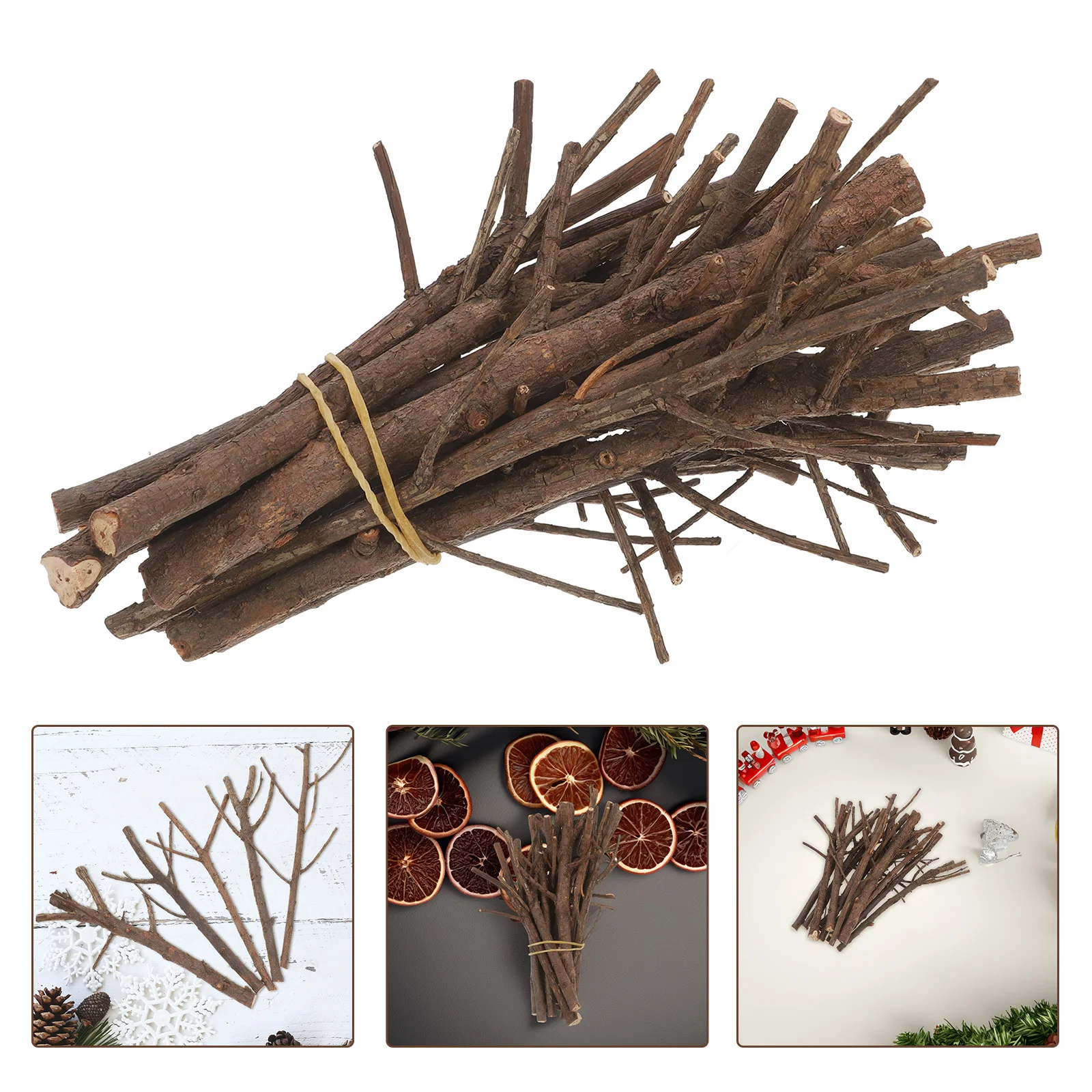 

15pcs 15Cm Christmas Pine Cones Sticks Simulation Wooden Sticks For Kids Diy Crafts Photo Props Decoration Craft Logs