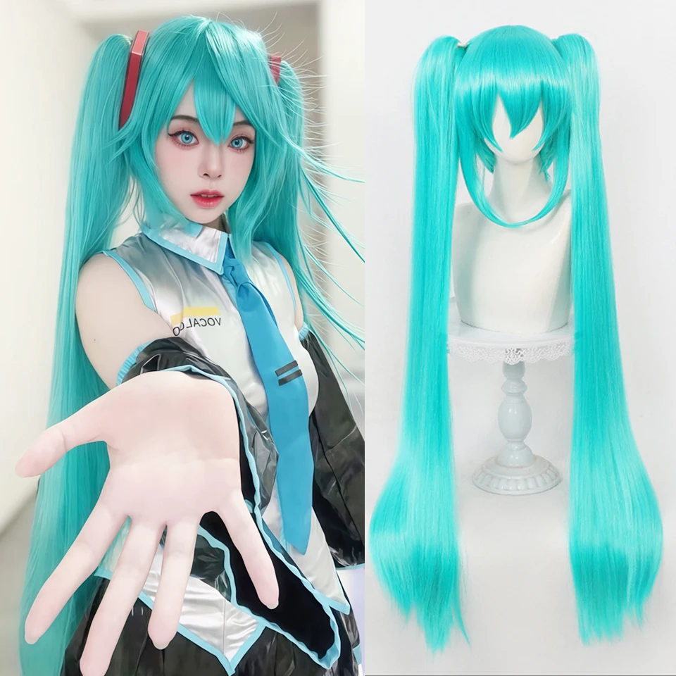 Anime Cosplay Wig, 100cm Long Straight Double Ponytail Synthetic Wig  Halloween Christmas Party Heat-resistant Wig