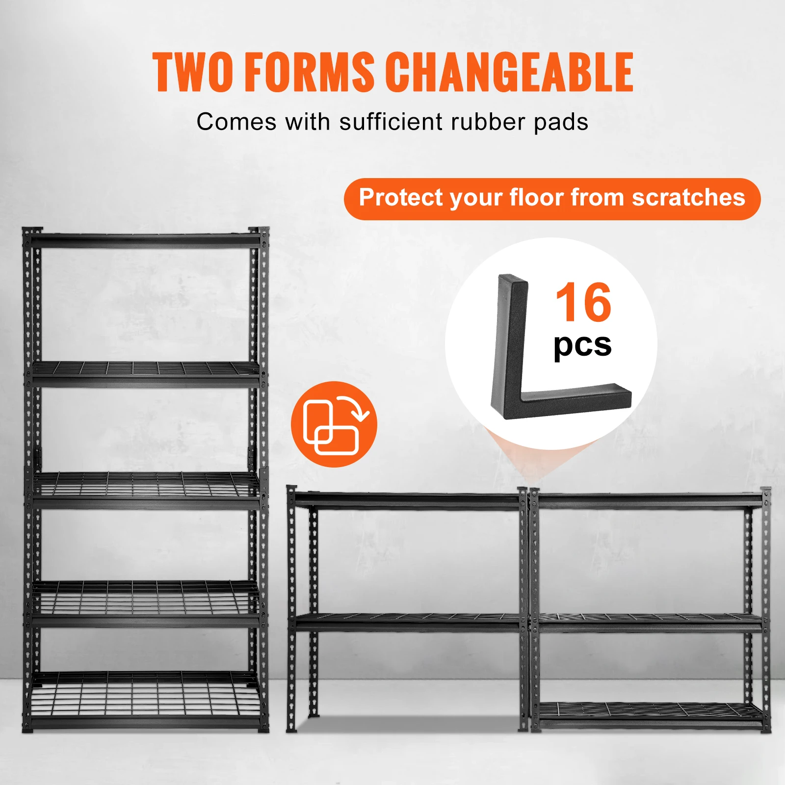 VEVOR 5-Tier Adjustable 2000 lbs Storage Shelving Unit Heavy Duty Garage Shelves Organizer Wire Rack for Kitchen Pantry Basement