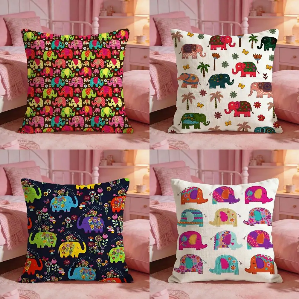 BohoElephantKid Cushion Cover Premium Comfort Reversible Pillow Cove -Two in One Design for Any Room & Car Interior