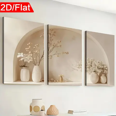 3 현대 미니멀 스타일 화분에 심은 식물 꽃 풍경 액자 캔버스 그림 포스터 홈 인테리어 벽 예술 룸 장식