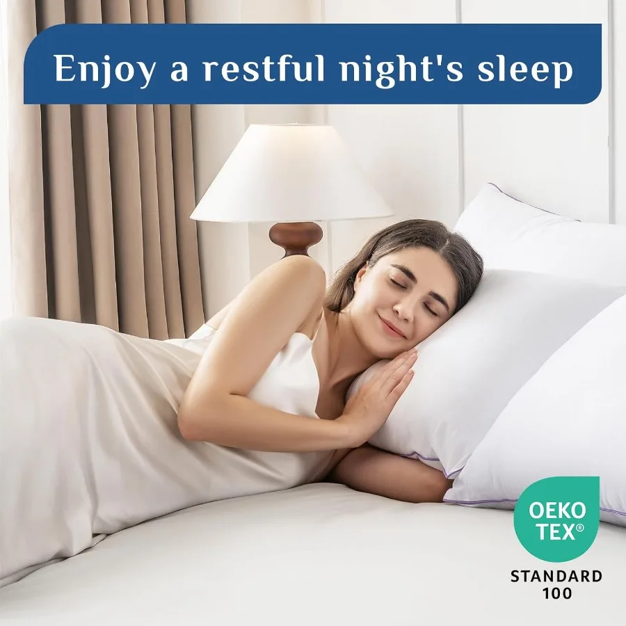 مجموعة مقاس كوين مكونة من وسادتين سرير داعمة متوسطة الحجم مع ملء بديل فائق النعومة لجانب الظهر ونائمون المعدة Luxu #6