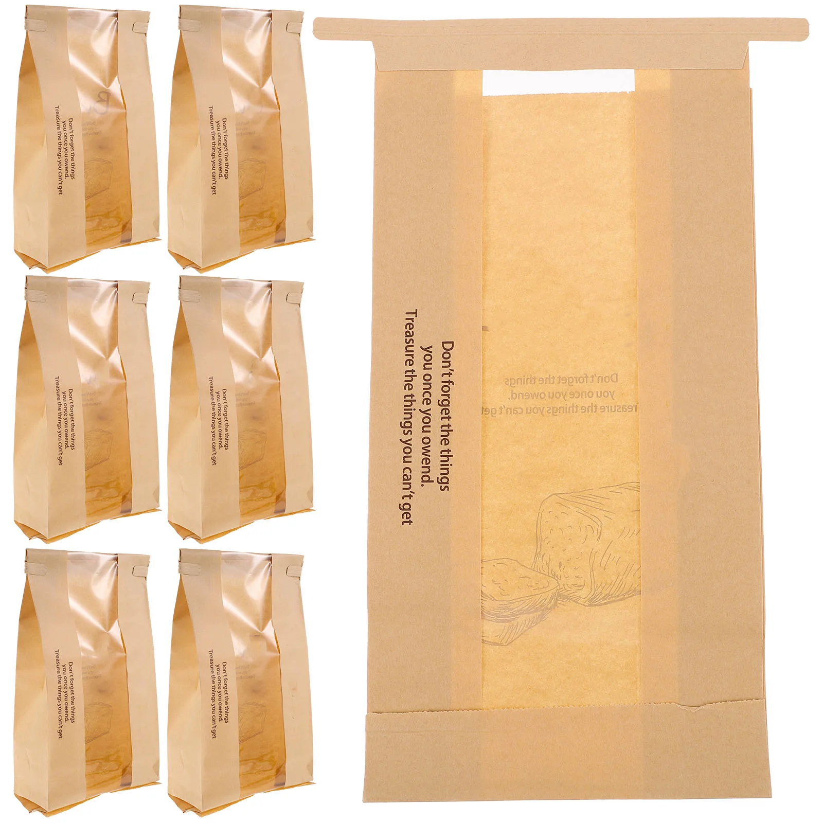 

50Pcs Food-Grade Paper Bags Iron Buckle Closure Strong Seal for Baking Bread Snacks Cookies Sandwiches Portable Party Favor Gift