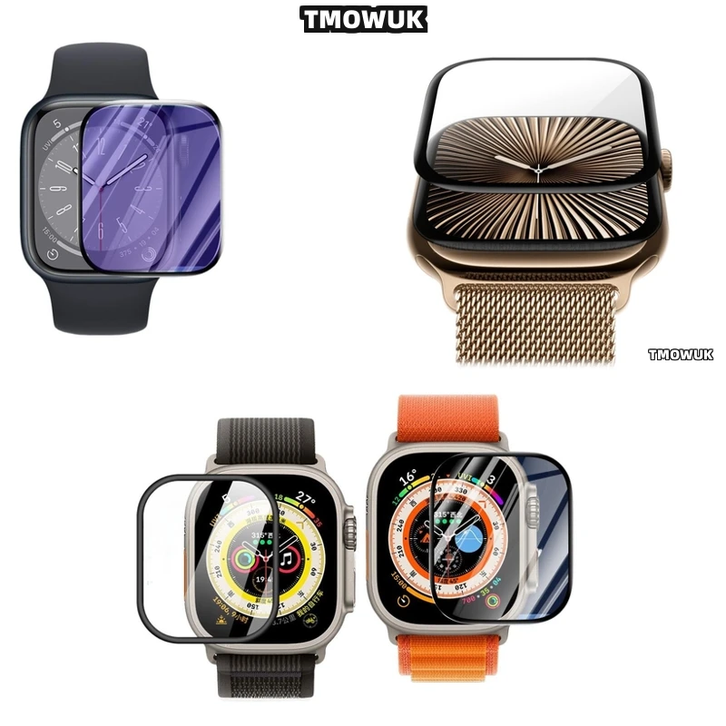 

For Apple Watch 1 2 3 4 5 6 7 8 9 10 SE 38 41 45 44 42 49 MM Easy Install Layer Bubble-Free Shield Anti-Glare Material
