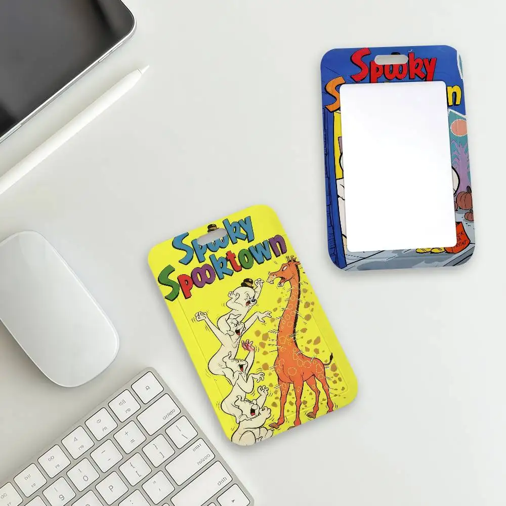 Cartoon S-Spooky Spooktown Card Holder Corporate Business Work Badge Holders Uisex Credit Bus Daily Commute ID Case