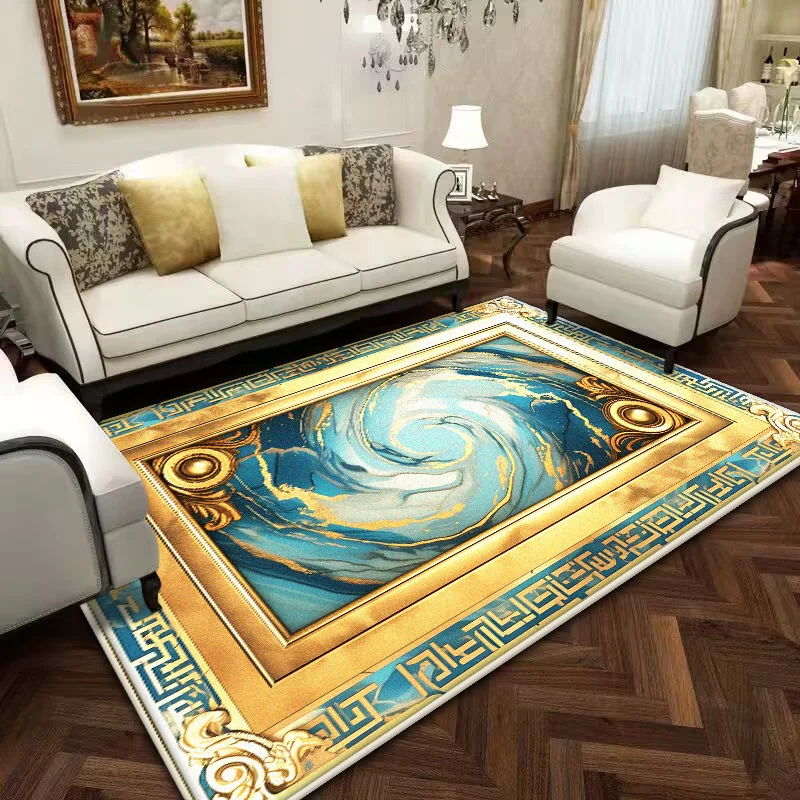

Modern Luxury Golden Carpet Living Room Washable Home Decoration Luxury Large Area Rugs Antiskid Abstract Rug Entrance Door Mat