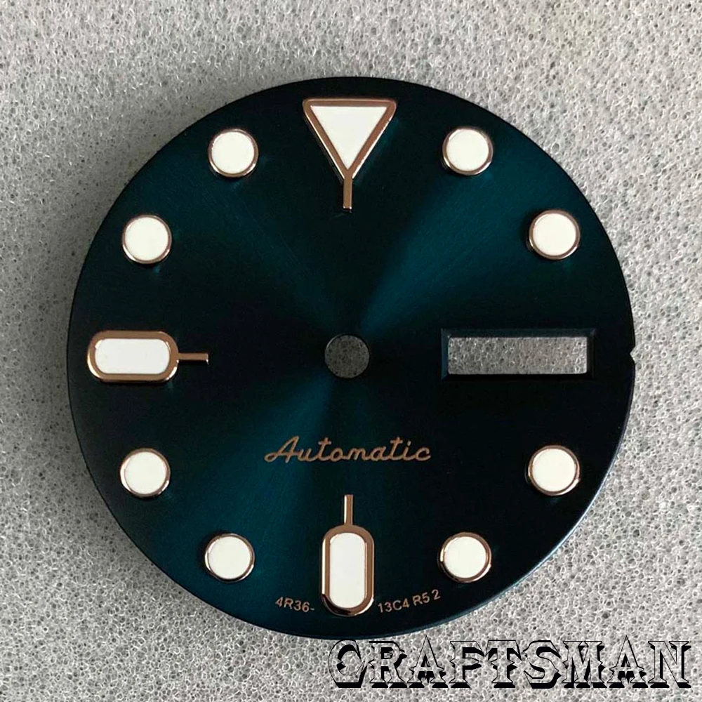 Orologio quadrante argento oro rosa oro con doppia finestra da 28,5 mm adatto per parti del quadrante NH35 NH36 accessori per il miglioramento dell'orologio