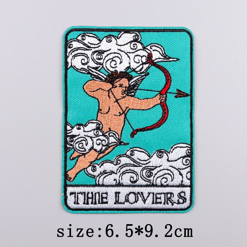 Tarot Patch Iron On Patches For Clothing Thermoadhesive Patches On Clothes DIY Hook Loop Embroidery Patch Sewing Applique Badges