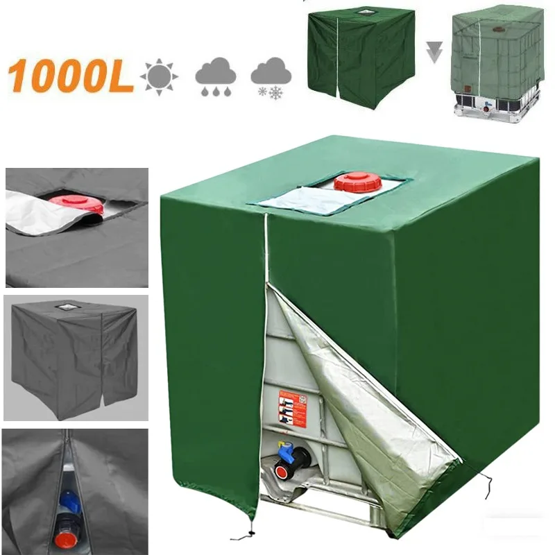 210D tela Oxford al aire libre cremallera IBC Tote cubierta 1000L tanque de agua al aire libre tanques de agua impermeable sol resistente a la lluvia a prueba de polvo