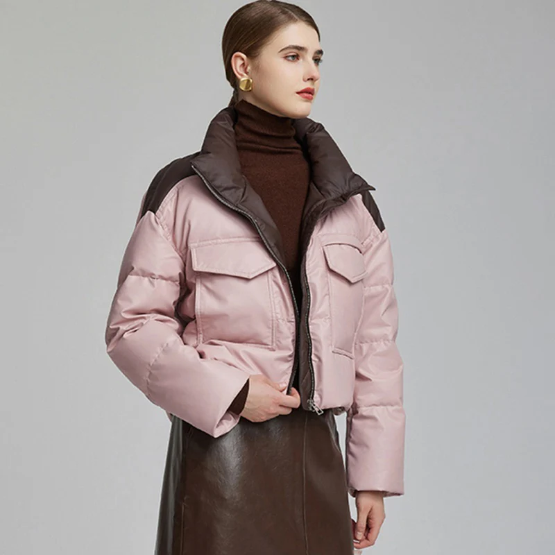 2025 inverno casaco feminino americano streetwear inchado acolchoado jaqueta de algodão mulher nova retro motocicleta retalhos algodão parkas casacos