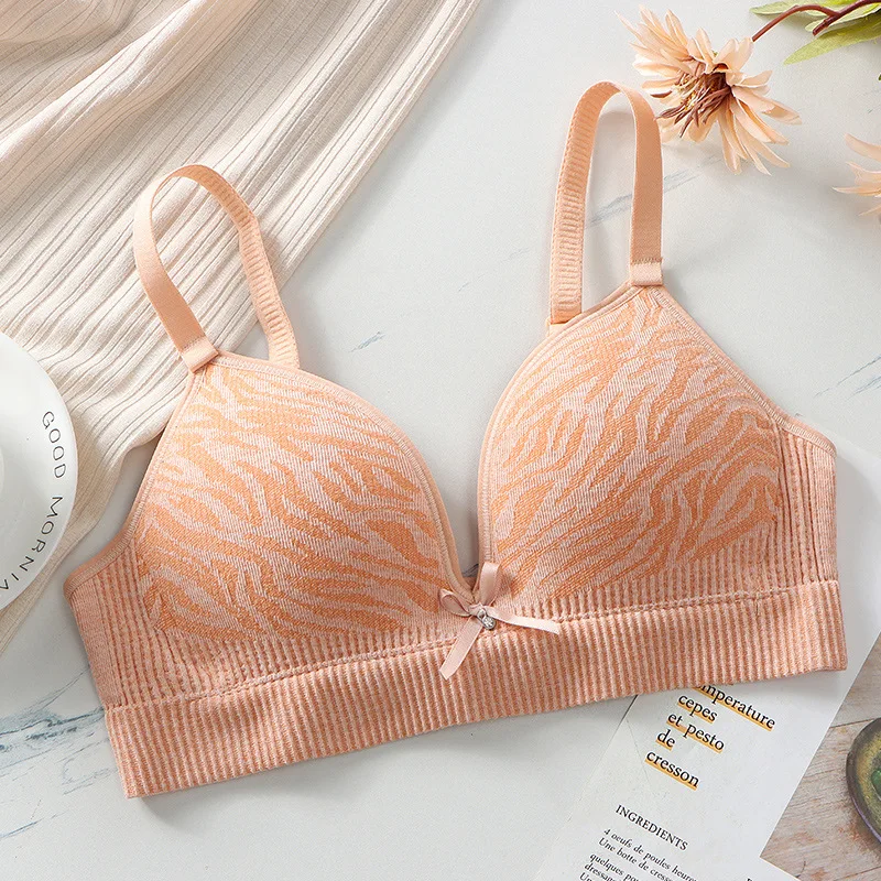 New Spring Summer Thin Girls Bra Student Underwear No Steel Ring Soft And Comfortable Adjustment Triangle Cup Girl Bra