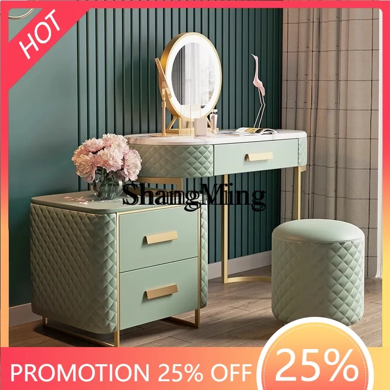 

SM new minimalist light luxury marble bedroom dresser storage cabinet integrated small apartment makeup table