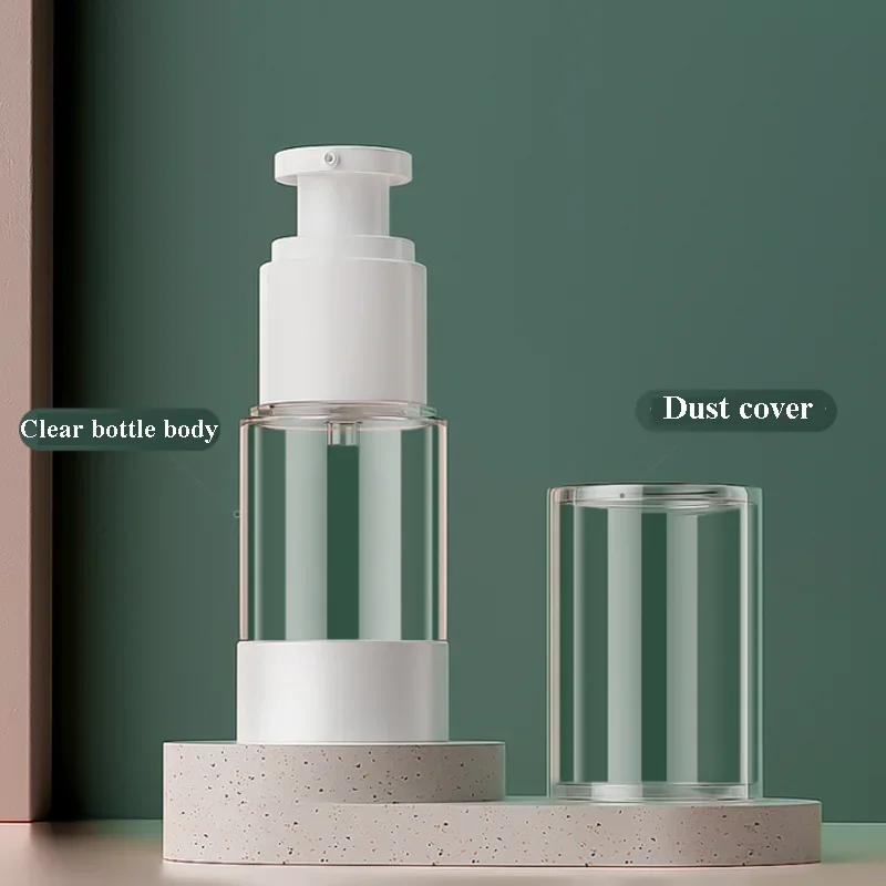 15ml 30ml 50ml 80ml 100ml Clear Airless Cosmetic Cream Pump Bottle Travel Size Dispenser Makeup Container for Cream Gel Lotion