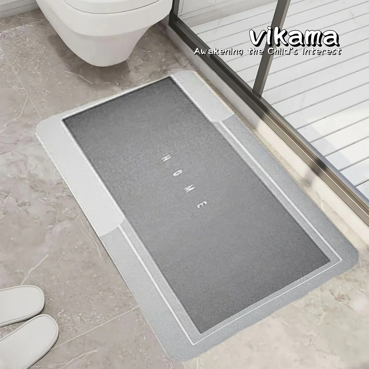 VIKmemorial-Tapis de Cuisine Absorbant et Lavable, Motif Alphabet Diatomite, Absorbant, Lavable, D343 Degrés